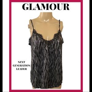 Black and silver sequin party top💫